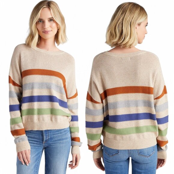 ACOA Sweaters - ACOA Multicolor Striped Knit Crewneck Sweater